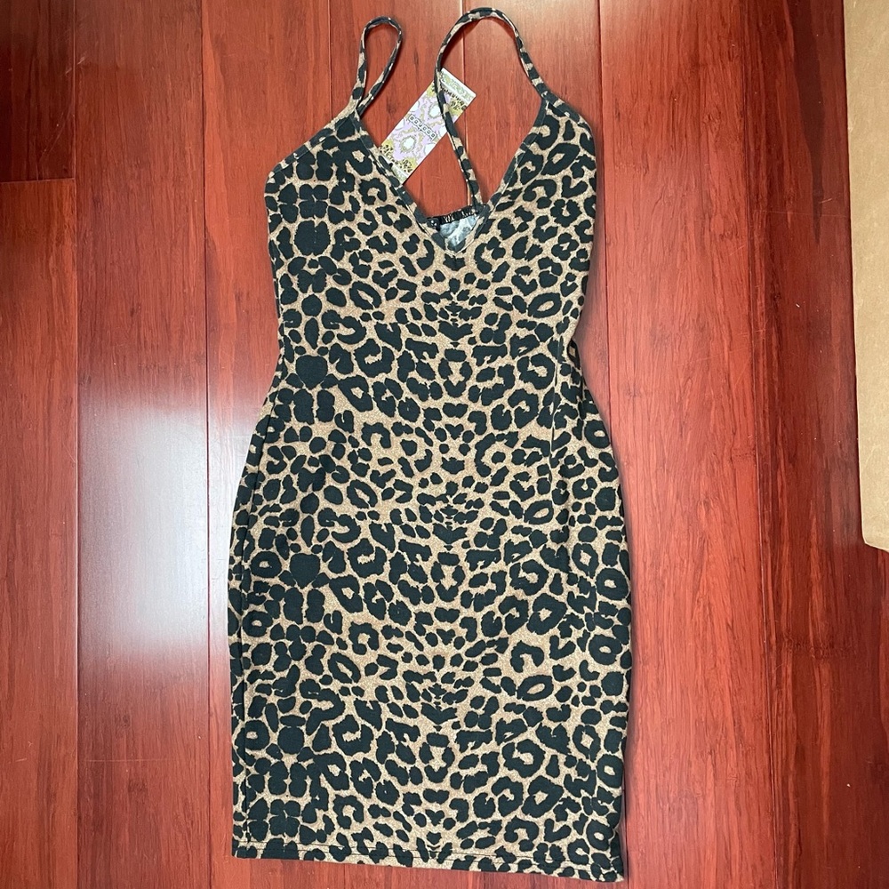Boohoo cheetah dress